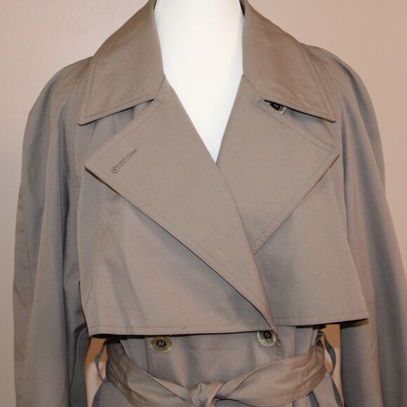 VTG BREM Rainwear Ladies Trench Coat, Double Button, Belted Long sz 12 Petite - Picture 4 of 10